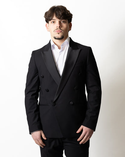Abito Daniele Alessandrini "Sartoria" doppiopetto con collo satin uomo