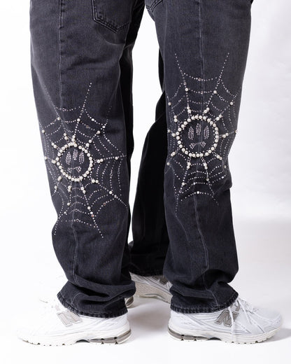 Jeans Barrow con grafica di perle e strass