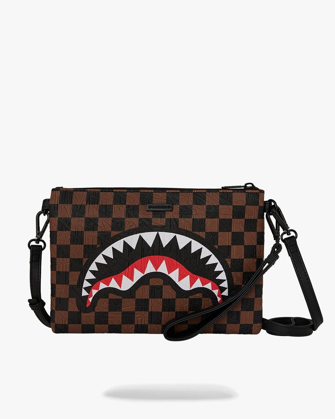 Pochette Sprayground marrone  "CHECK 2 EMBOSS CROSSOVER CLUTCH"
