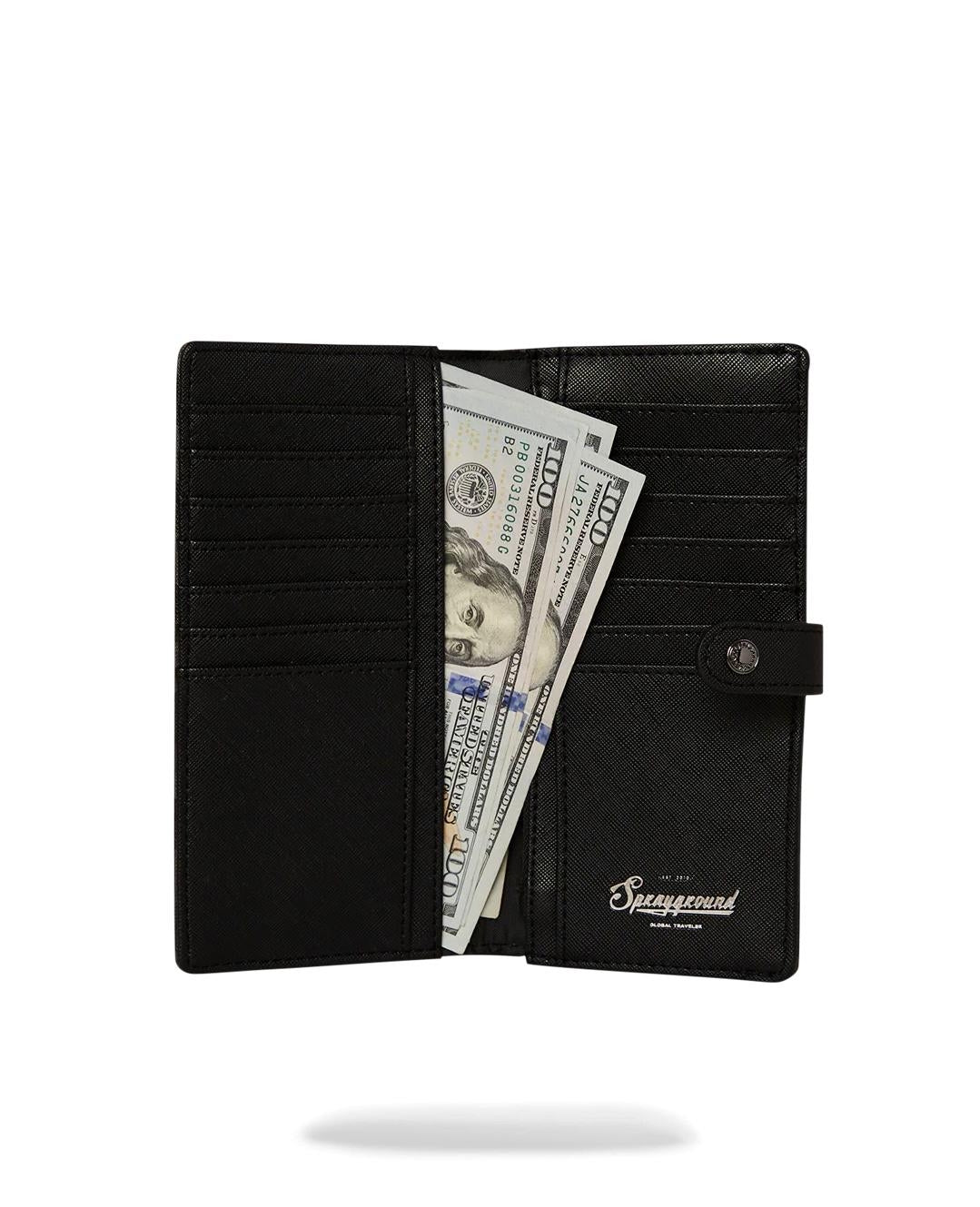 Portafoglio Sprayground nero Midnight chetau single-fold wallet