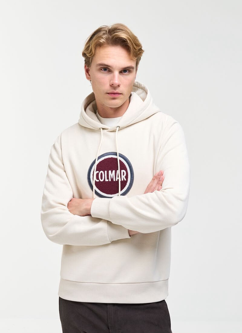 Felpa Colmar con cappuccio e maxi logo in spugna