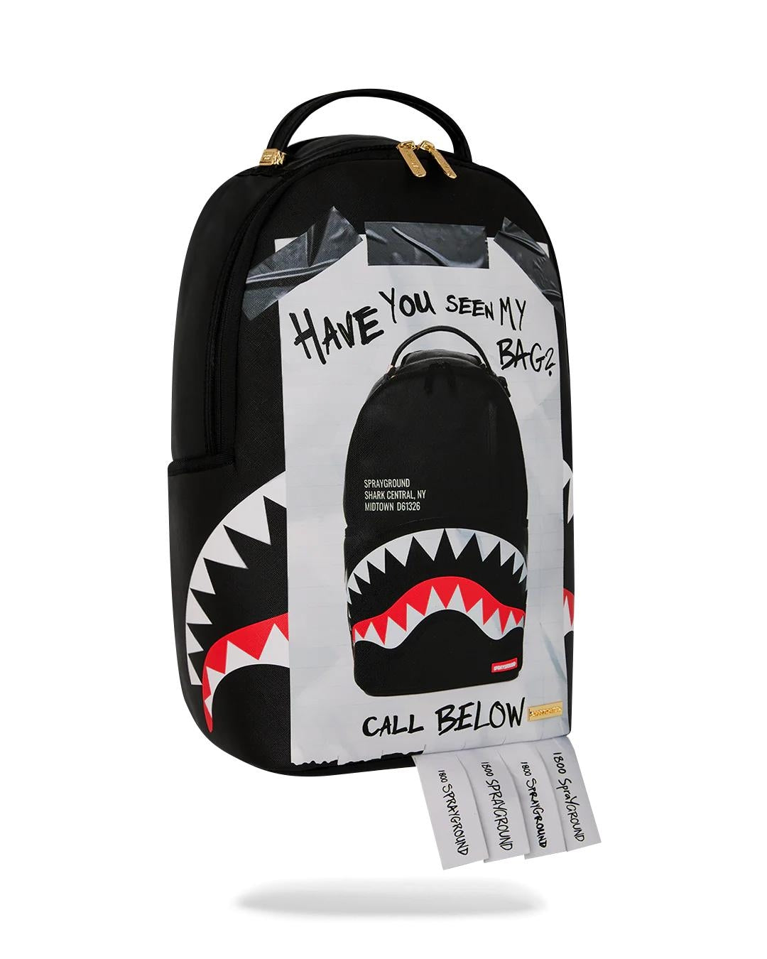 Zaino Sprayground nero "Missing bag flyer on bag backpack"