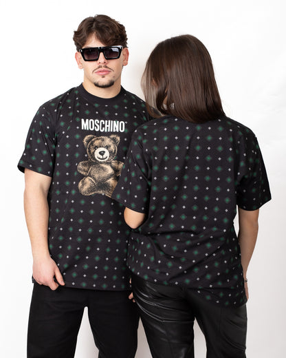 T-Shirt Moschino girocollo con stampa Teddy 