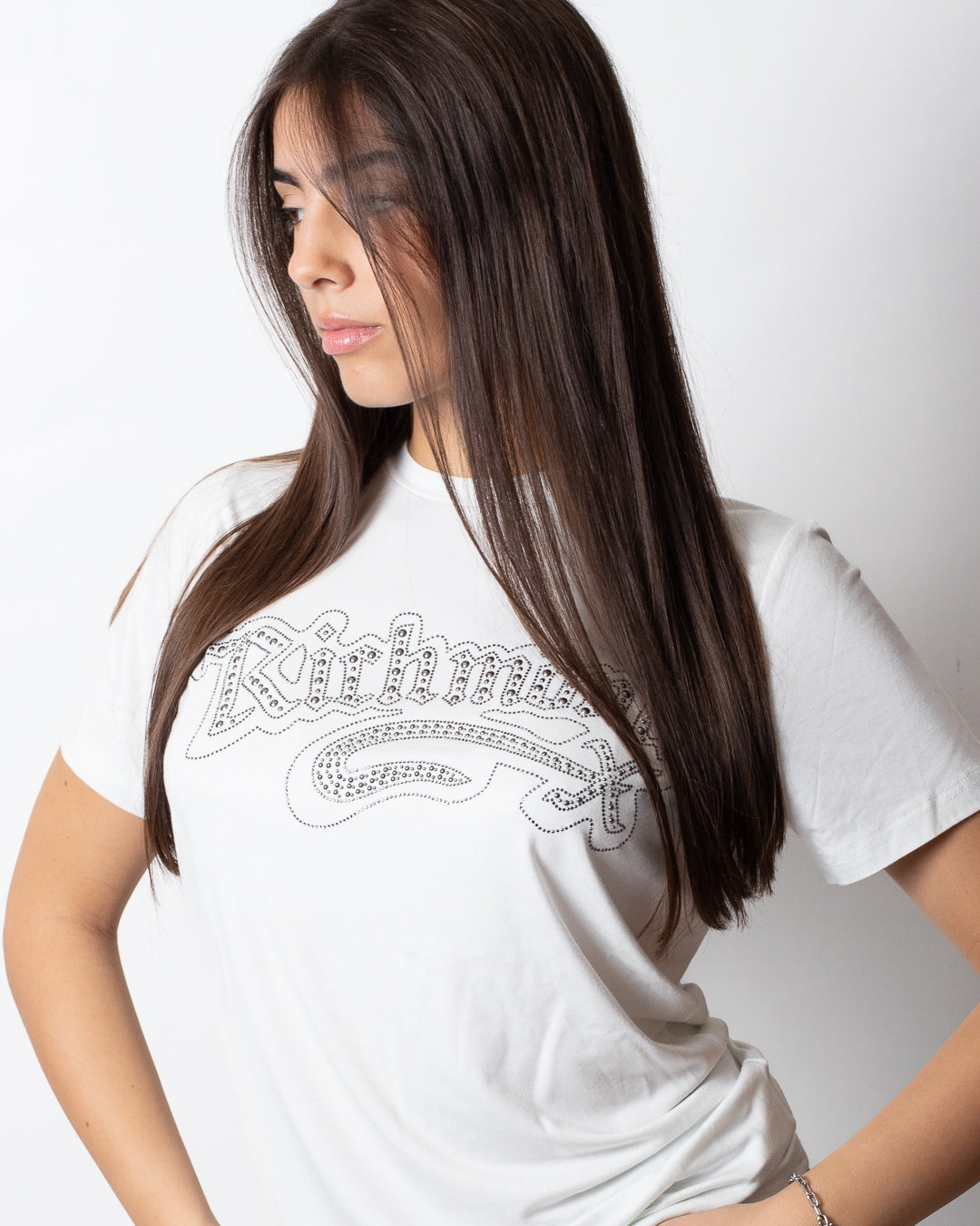 T-Shirt John Richmond con borchie e strass donna