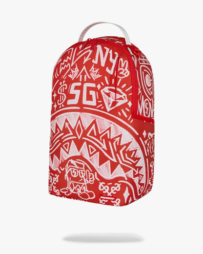 Zaino Sprayground rosso GRAFFITI WALL DLXSR BACKPACK