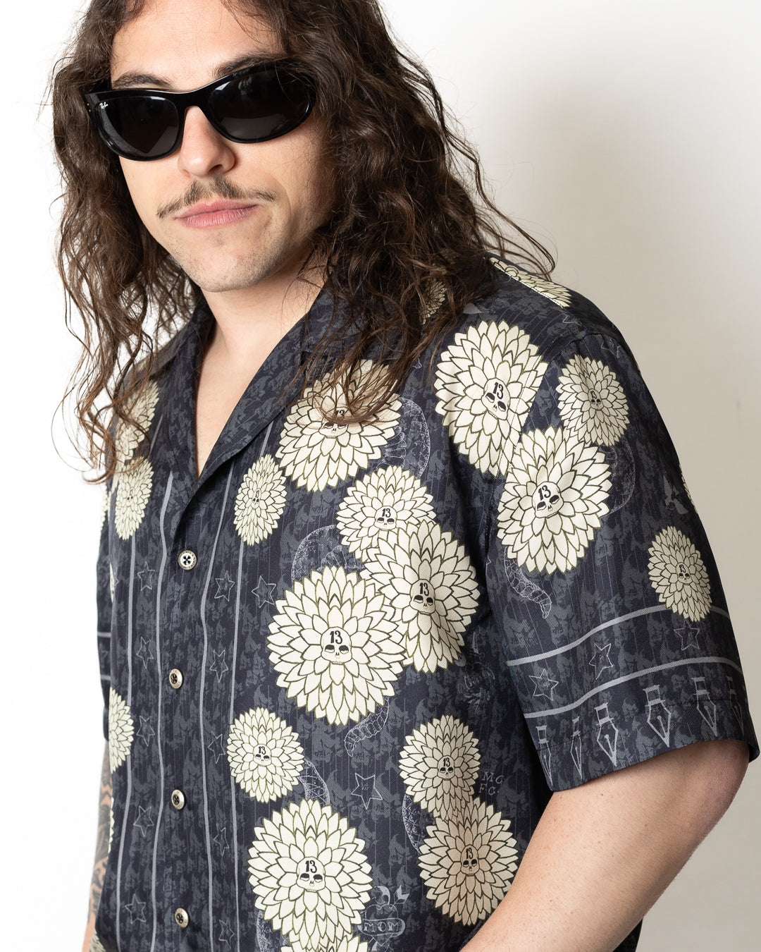 Camicia John Richmond in seta con stampa all-over uomo