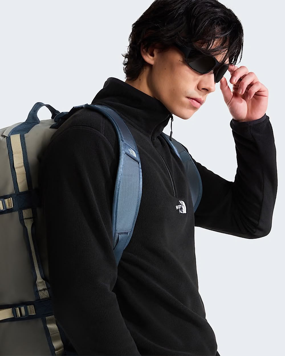Felpa The North Face con logo ricamato e mezza zip
