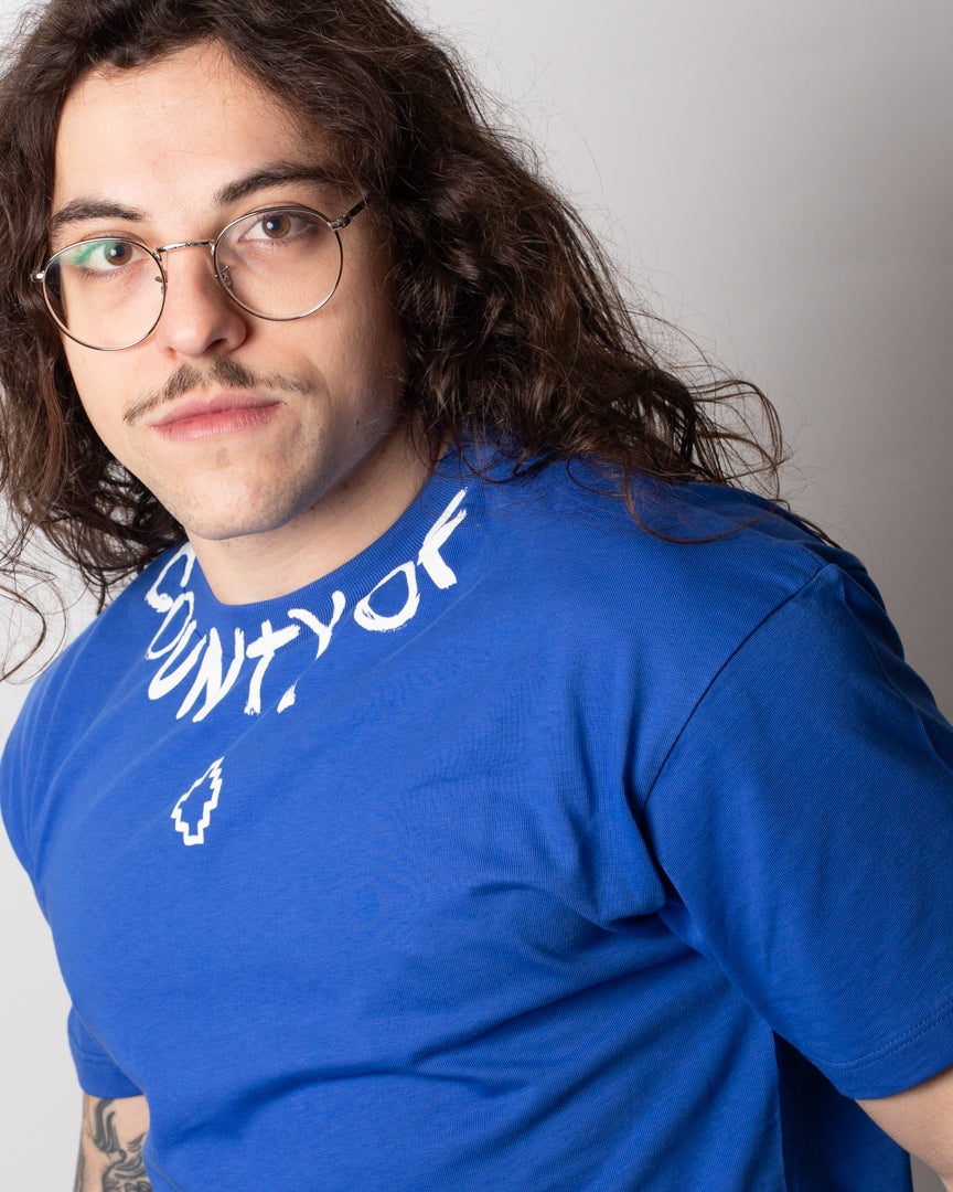T-Shirt Marcelo Burlon con logo intorno al collo uomo