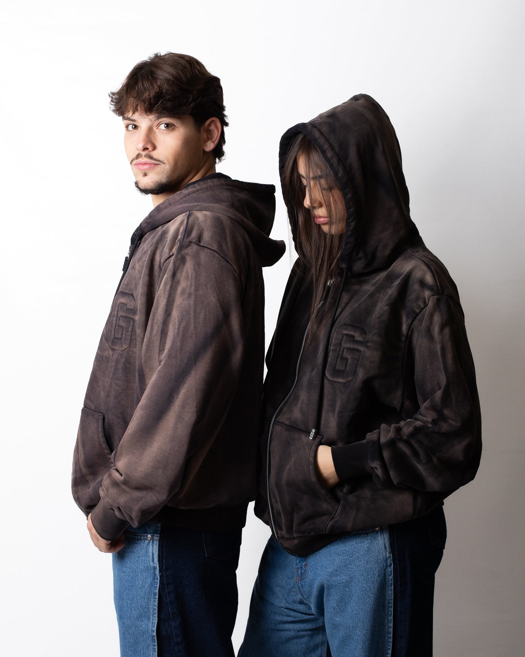 Felpa GCDS fullzip con cappuccio "Faded"