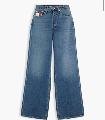 Jeans Tommy Jeans wide leg con bandiera e patch logo