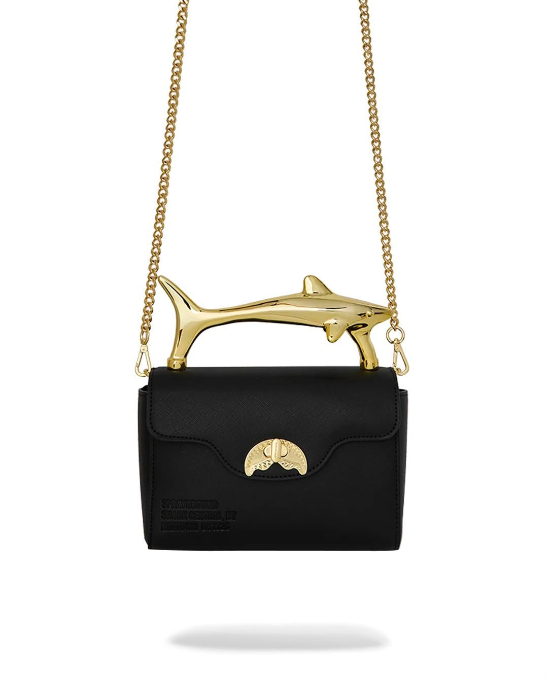 Borsa a spalla Sprayground "BLACKED OUT EMBOSSED GOLD SHARK HANDBAG"