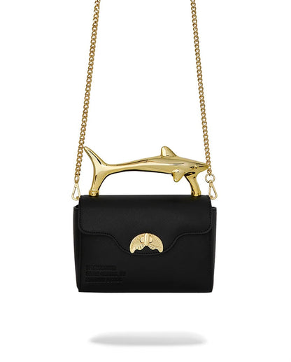 Borsa a spalla Sprayground "BLACKED OUT EMBOSSED GOLD SHARK HANDBAG"