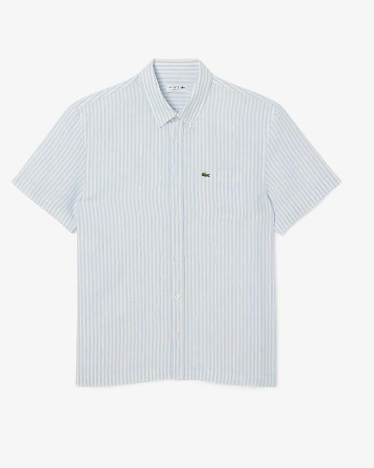 Camicia Lacoste a strisce in lino uomo
