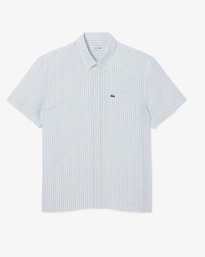 Camicia Lacoste a strisce in lino uomo