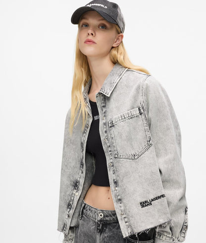 Giubbotto Karl Lagerfeld Jeans in denim cropped donna