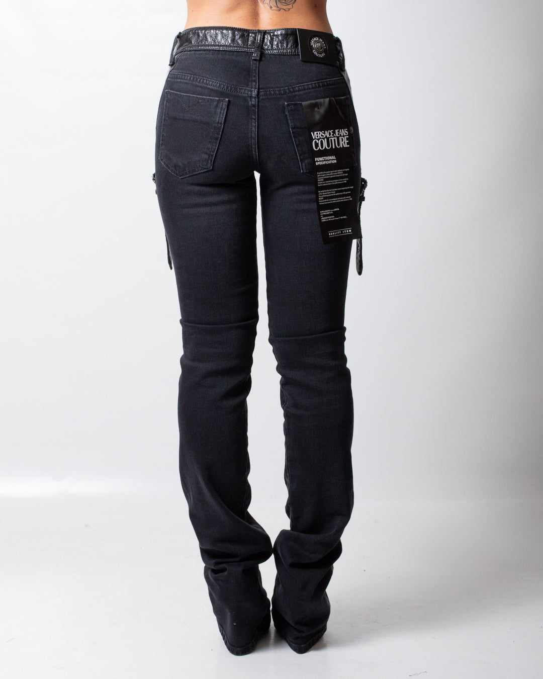 Jeans Versace Jeans Couture slim con dettagli in pelle donna