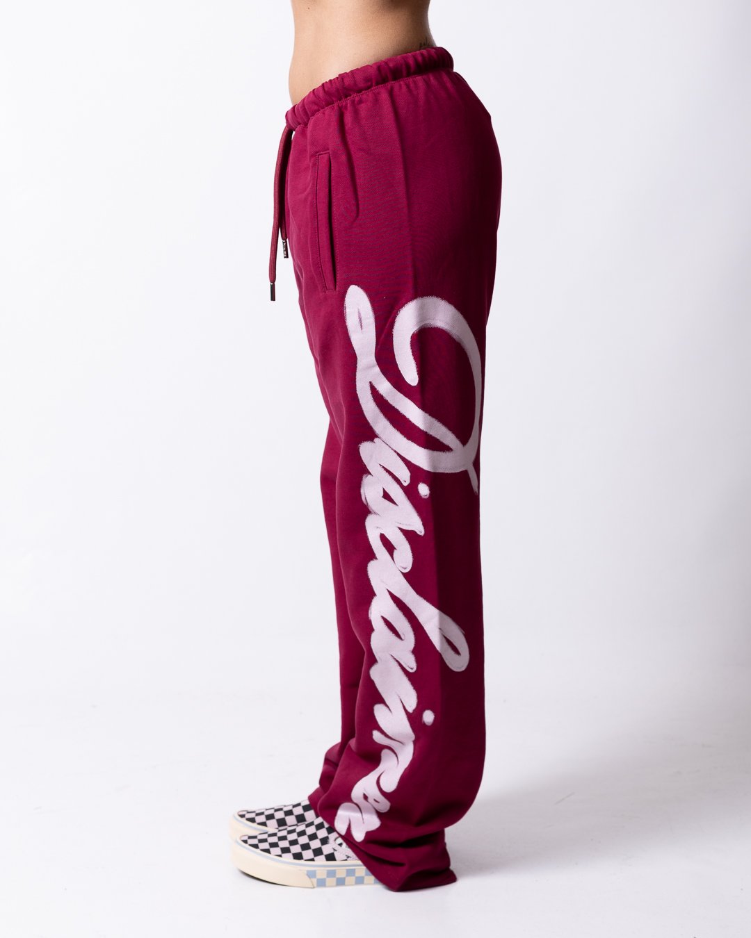 Pantalone Disclaimer con grafica "Disclaimer" stampata