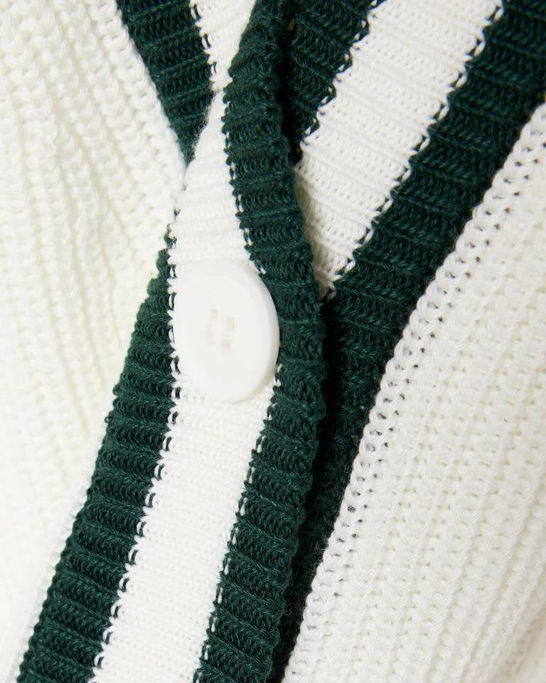Cardigan Lacoste in lana con logo gommato e profili a contrasto