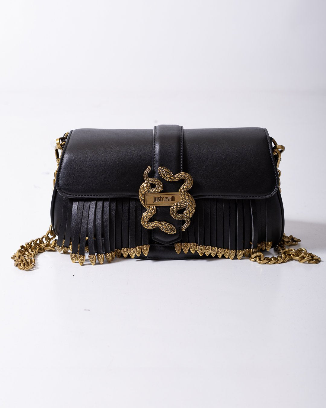 Borsa Just Cavalli in eco pelle con dettagli logo e dettagli oro