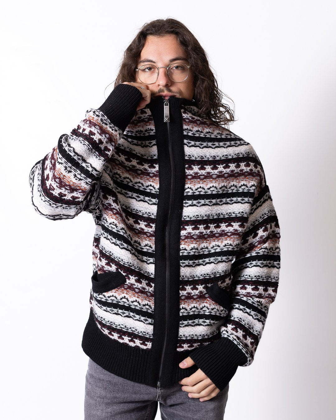 Maglia John Richmond full zip in lana