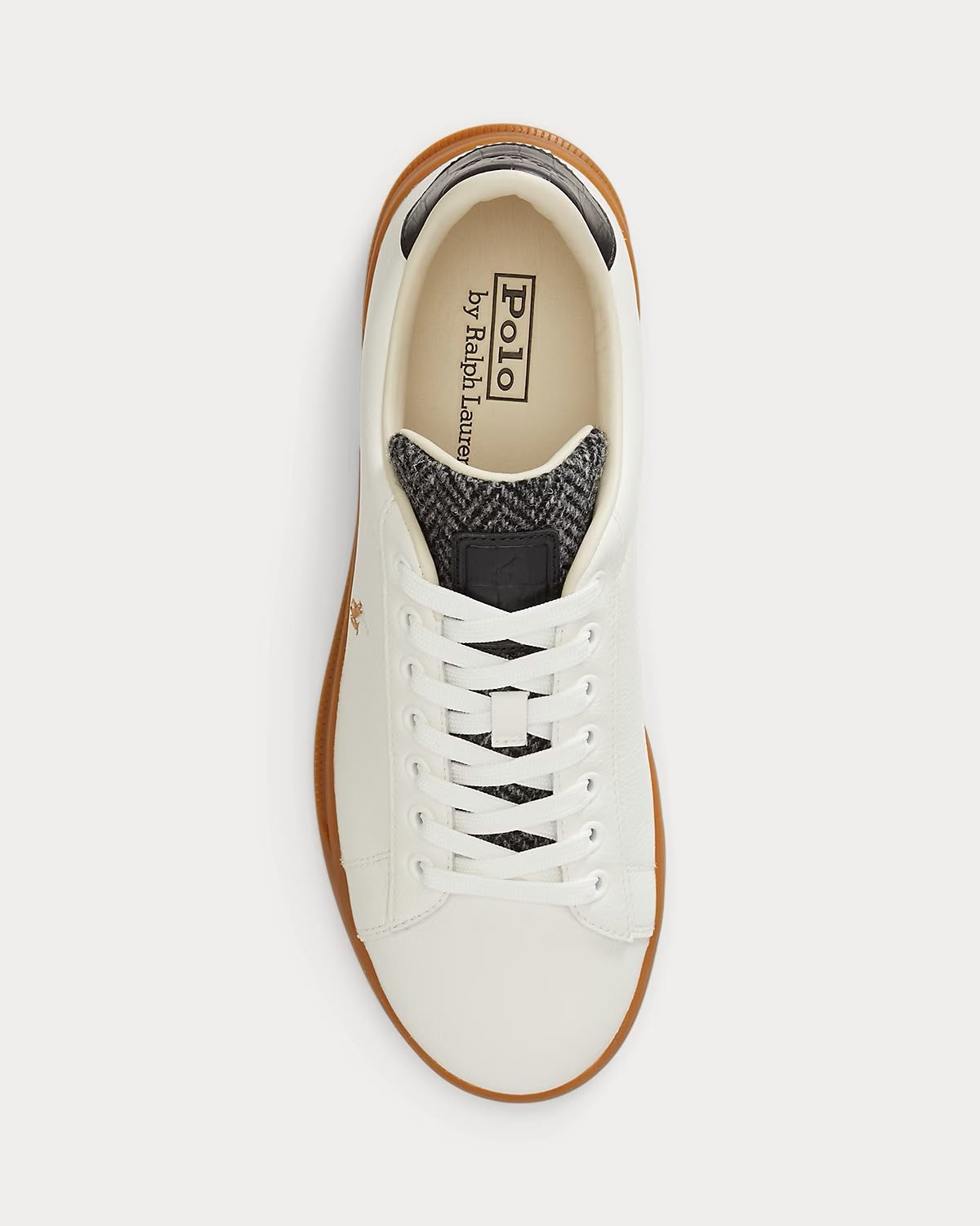 Sneakers Polo Ralph Lauren "Heritage Court II" in pelle con dettagli in tweed lana