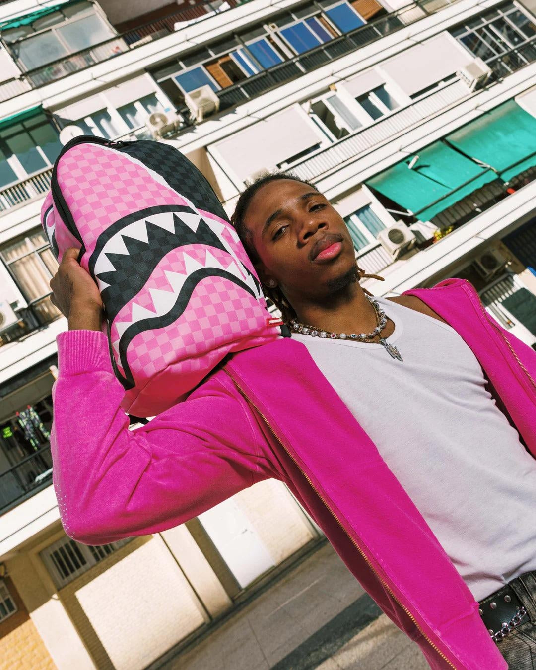 Zaino Sprayground fucsia "PINK AND BLACK TEAR SIP BACKPACK"