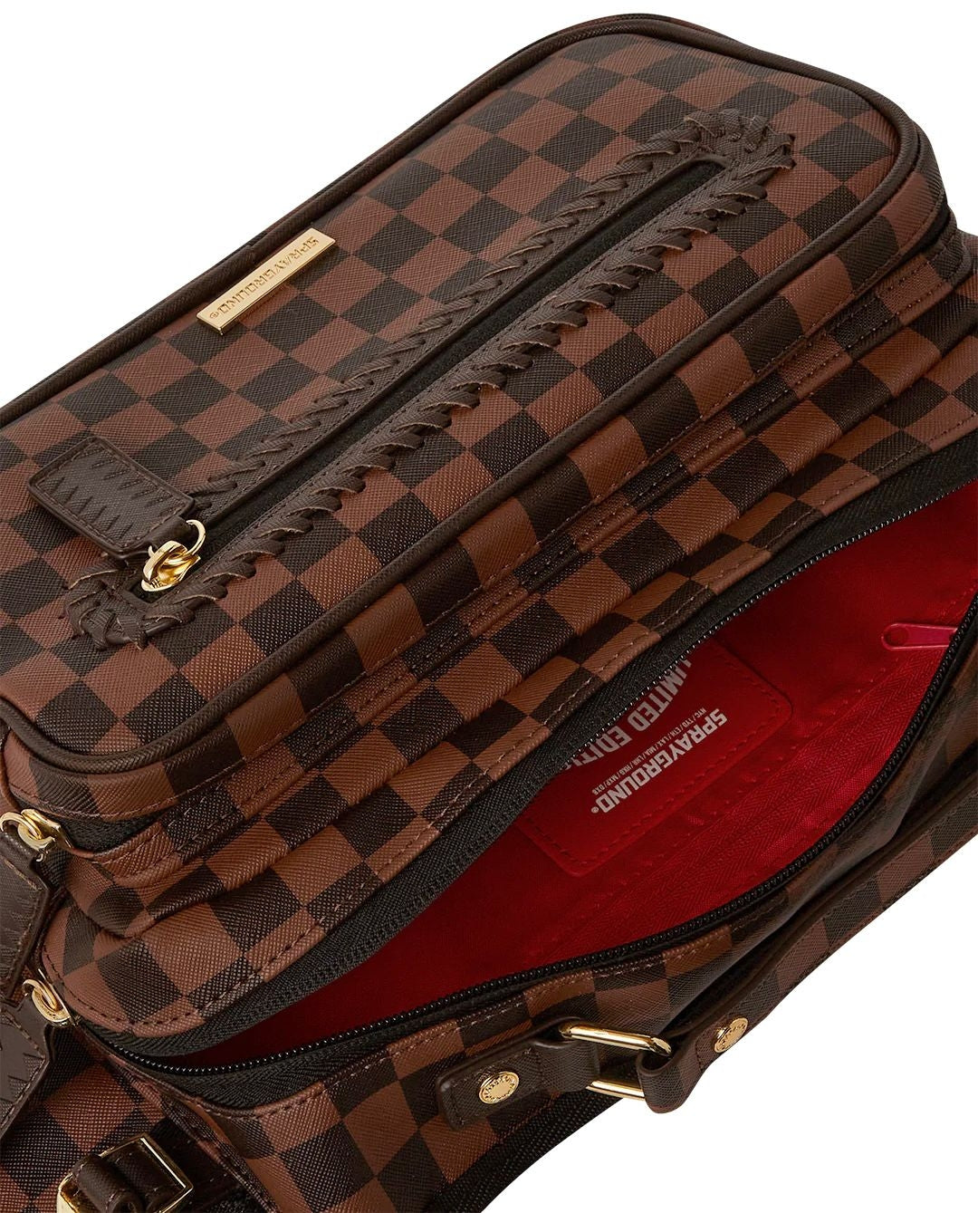 Marsupio Sprayground marrone core emboss check cargo crossbody