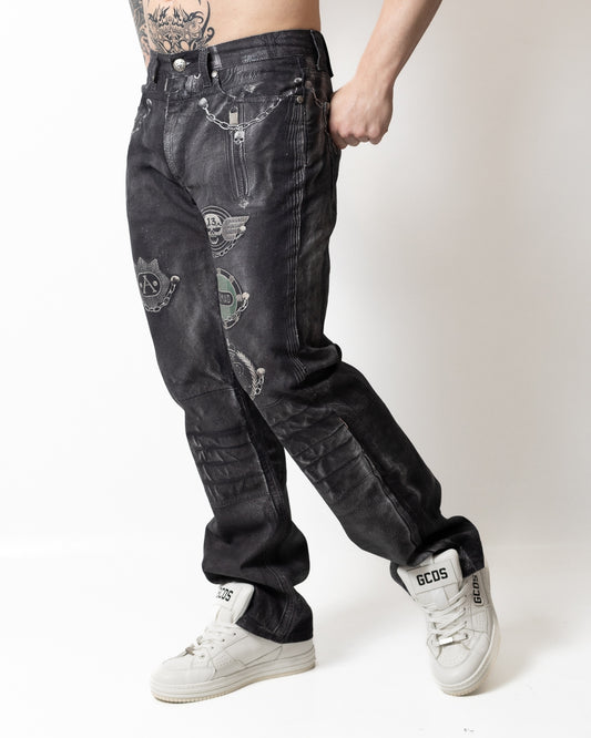 Jeans John Richmond straight con stampa all-over uomo