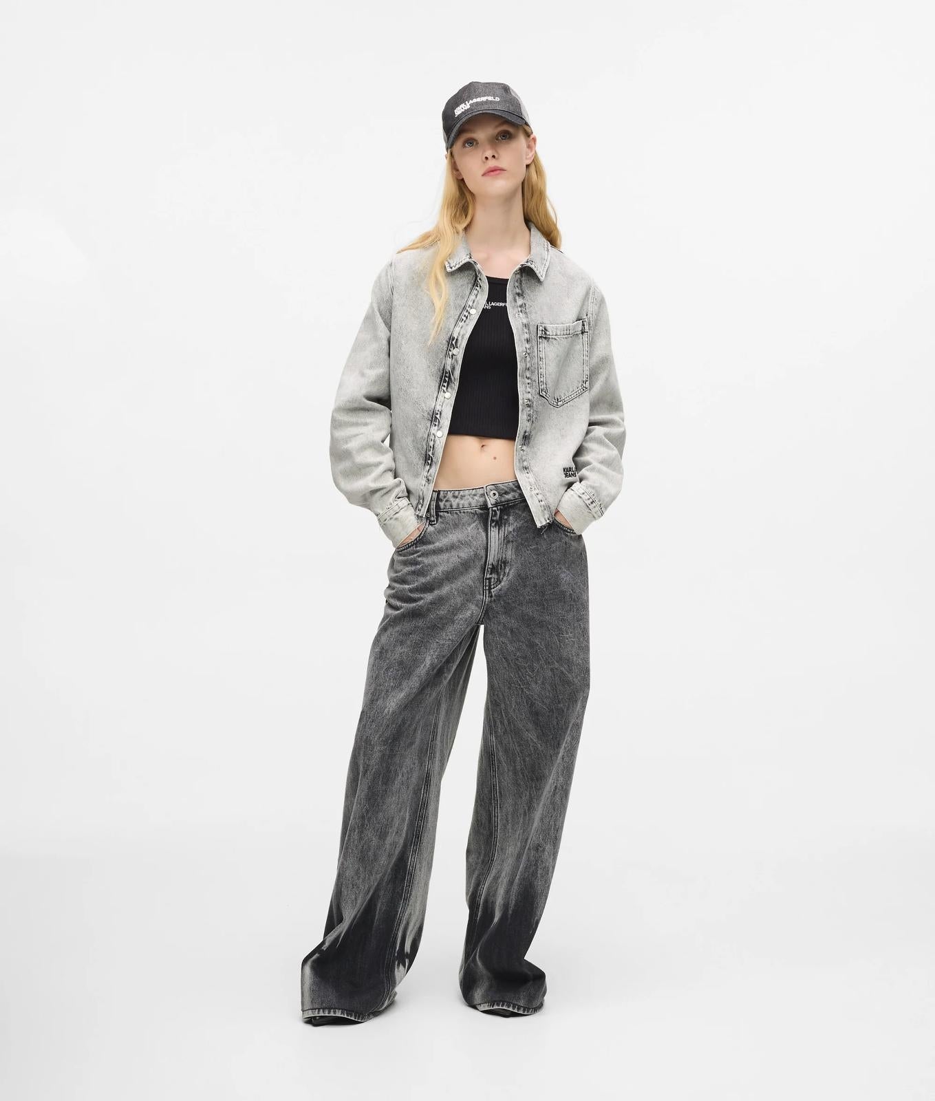 Giubbotto Karl Lagerfeld Jeans in denim cropped donna