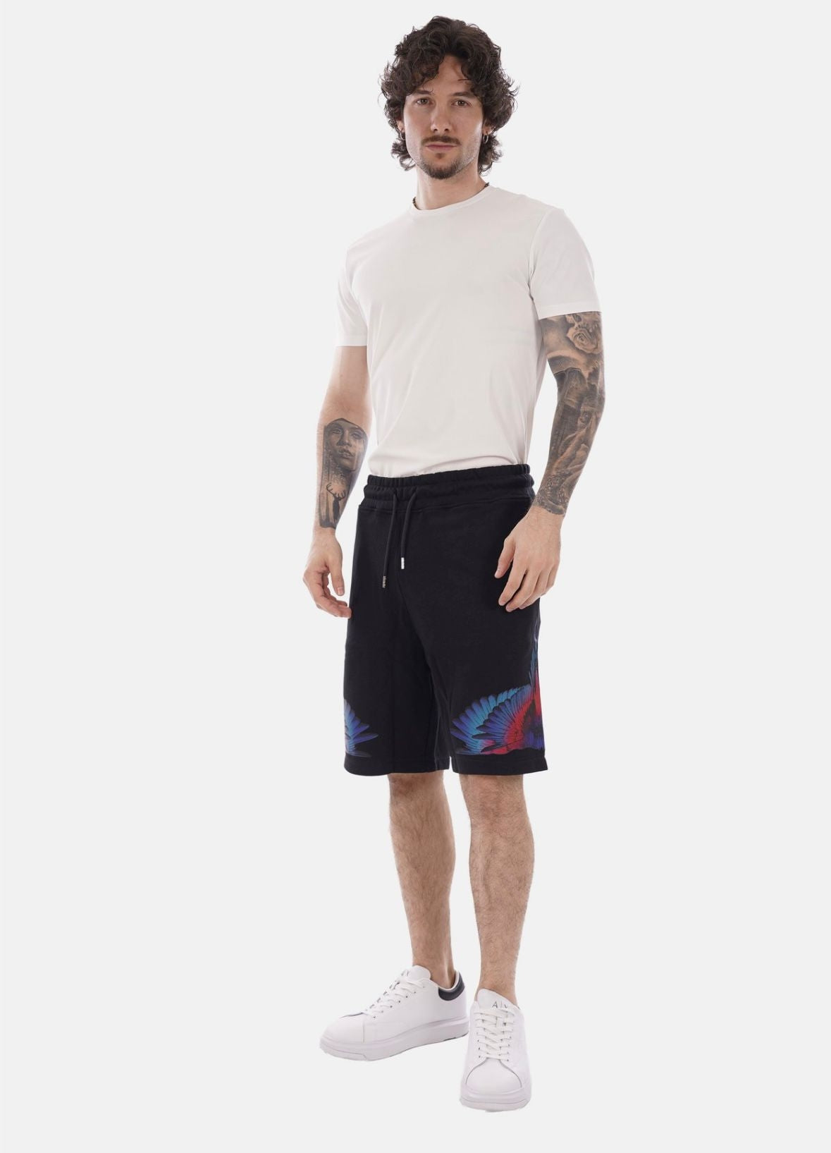 Bermuda Marcelo Burlon in felpa "Icon Wings" uomo