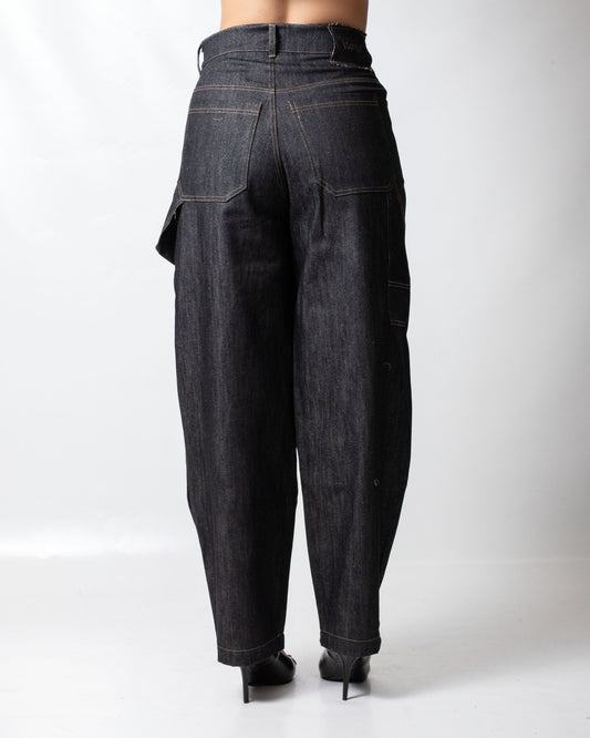 Jeans Disclaimer glitterato a gamba larga donna