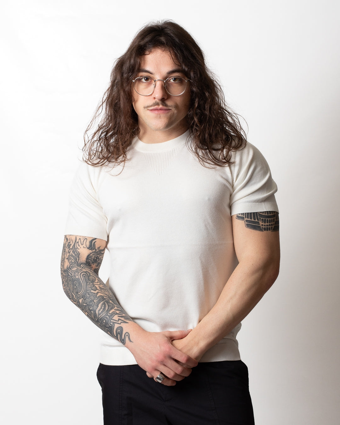 T-Shirt Richmond X in maglia con patch uomo