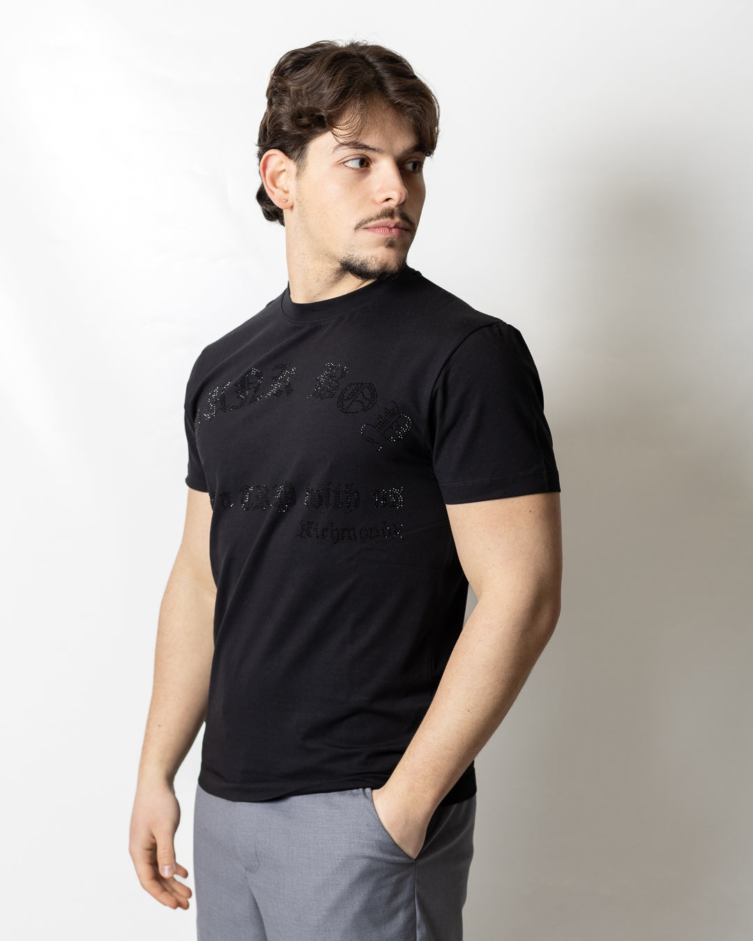  T-Shirt Richmond X logata con strass uomo