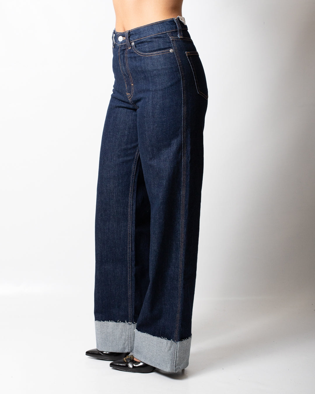 Jeans Tommy Jeans high wide con pieghe donna