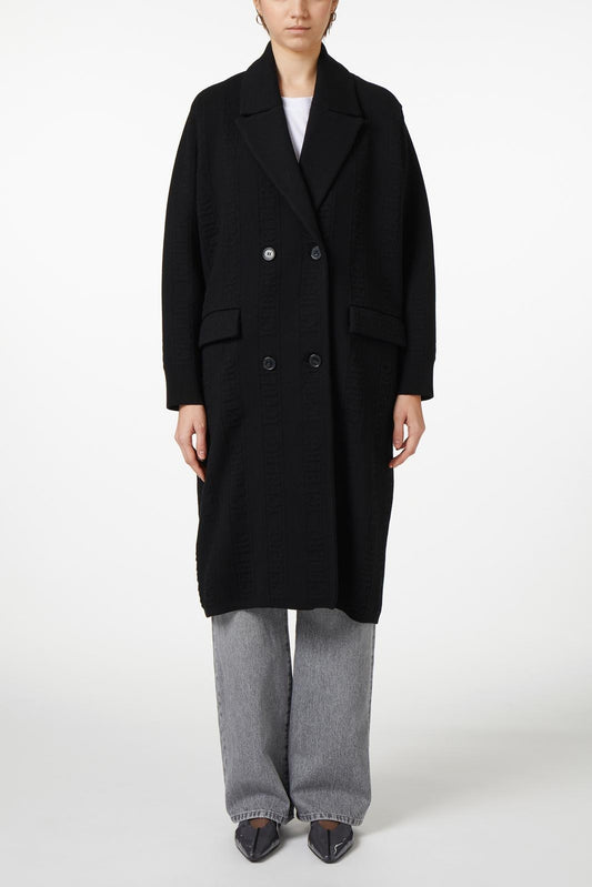 Cappotto Iceberg doppiopetto in maglia con logo all-over donna