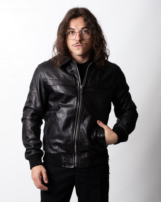 Giubbotto Richmond X bomber in pelle uomo