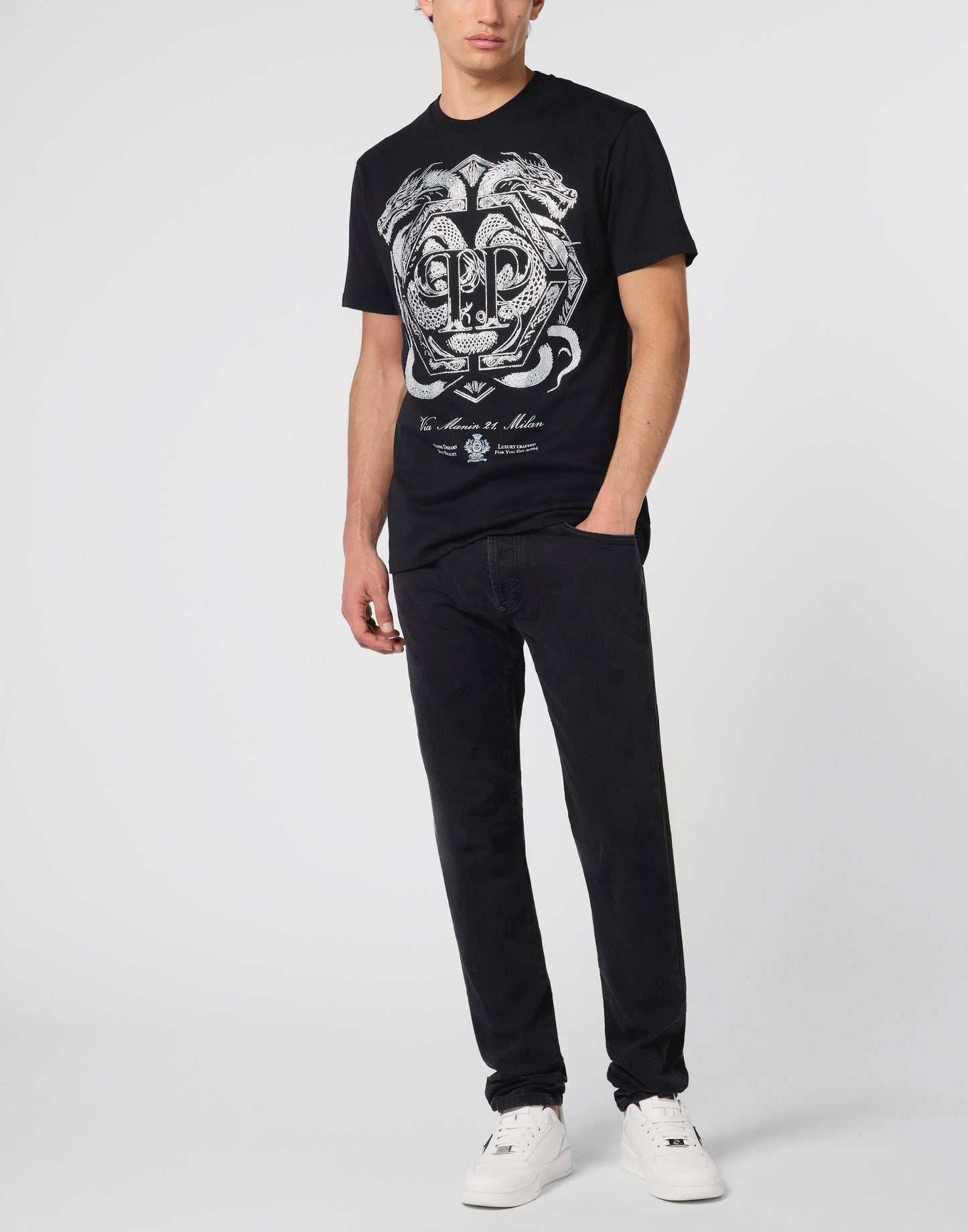 T-Shirt Philipp Plein "Full of Stones Dragon" uomo