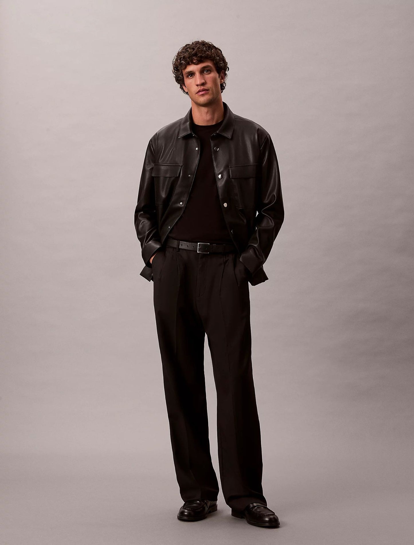 Pantalone Calvin Klein wide leg in misto lana uomo