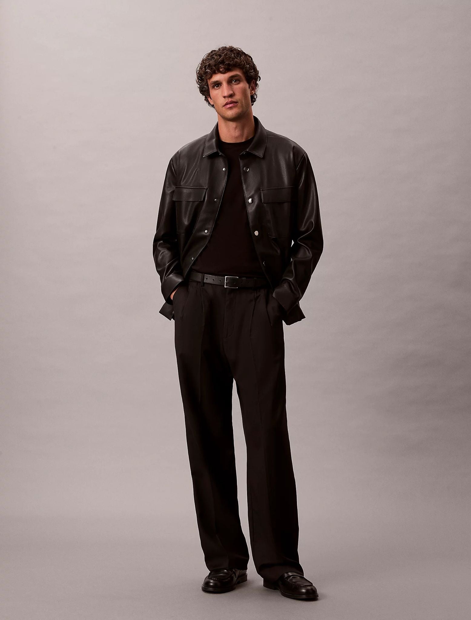 Pantalone Calvin Klein wide leg in misto lana uomo