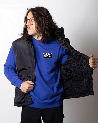 Gilet Versace Jeans Couture reversibile con logo all-over uomo
