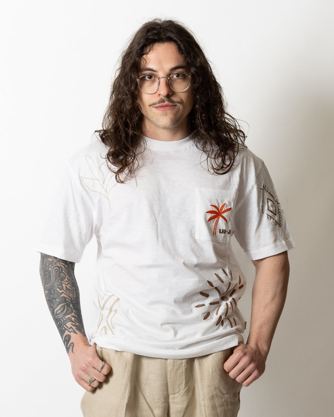 T-Shirt Liu Jo ricamata uomo