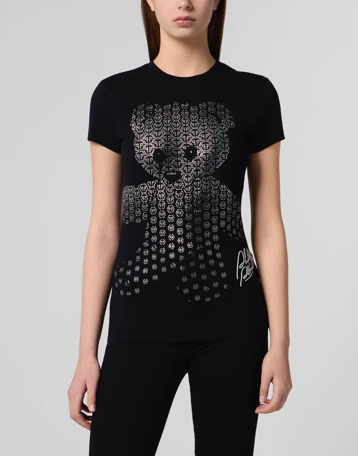 T-Shirt Philipp Plein "Teddy Bear Strass" donna
