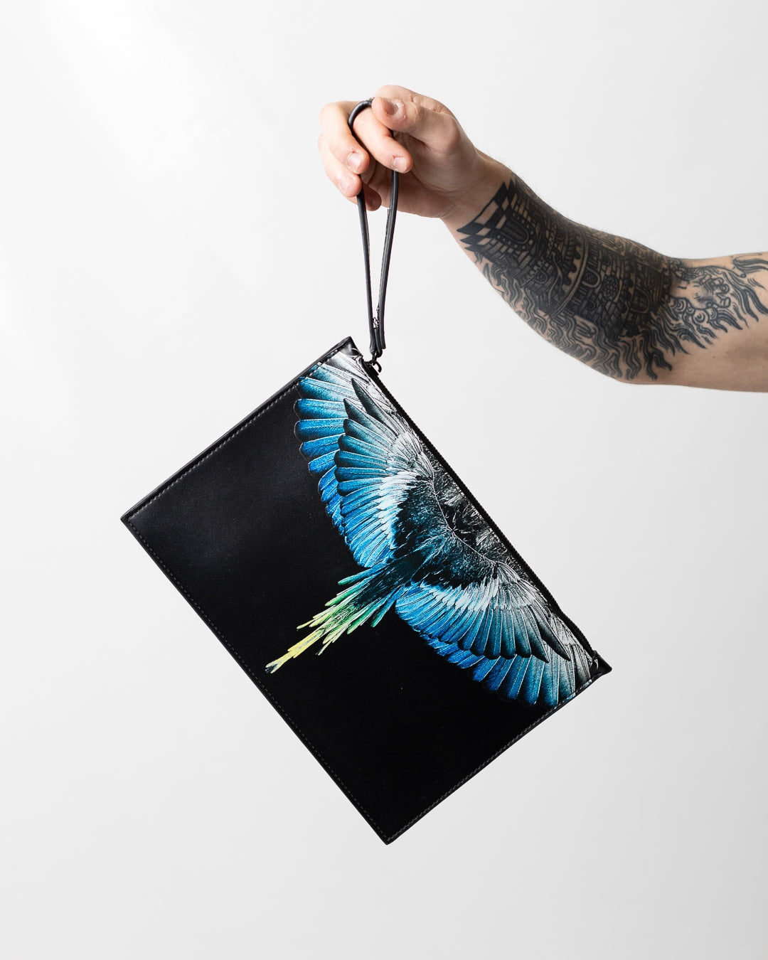 Pochette Marcelo Burlon in ecopelle "Icon Wings Royal" logato