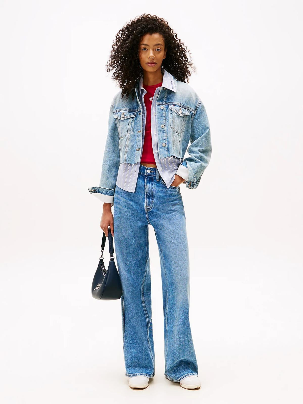 Giubbotto Tommy Jeans cropped in denim donna