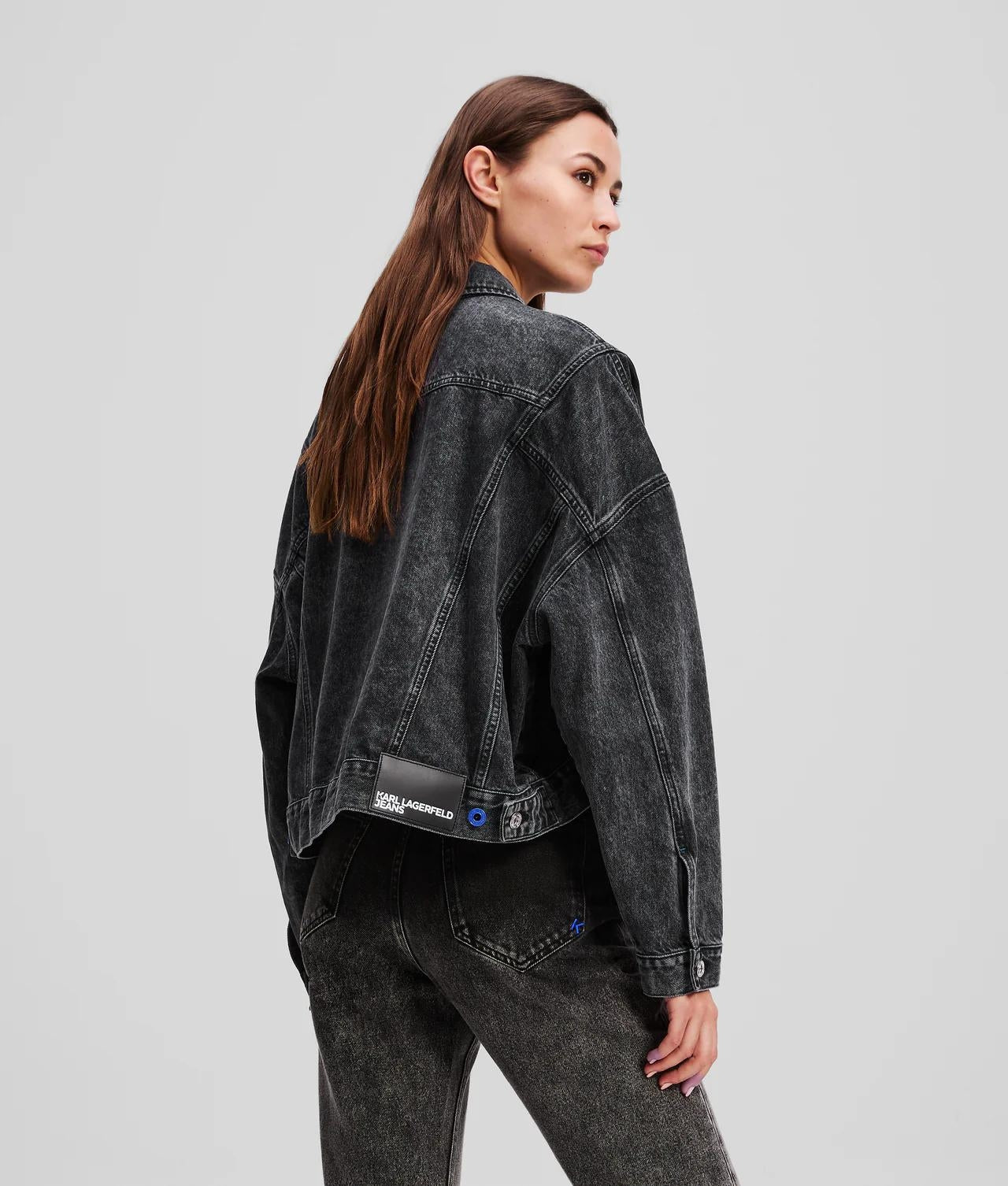 Giubbotto Karl Lagerfeld Jeans in denim con dettaglio cut-out donna