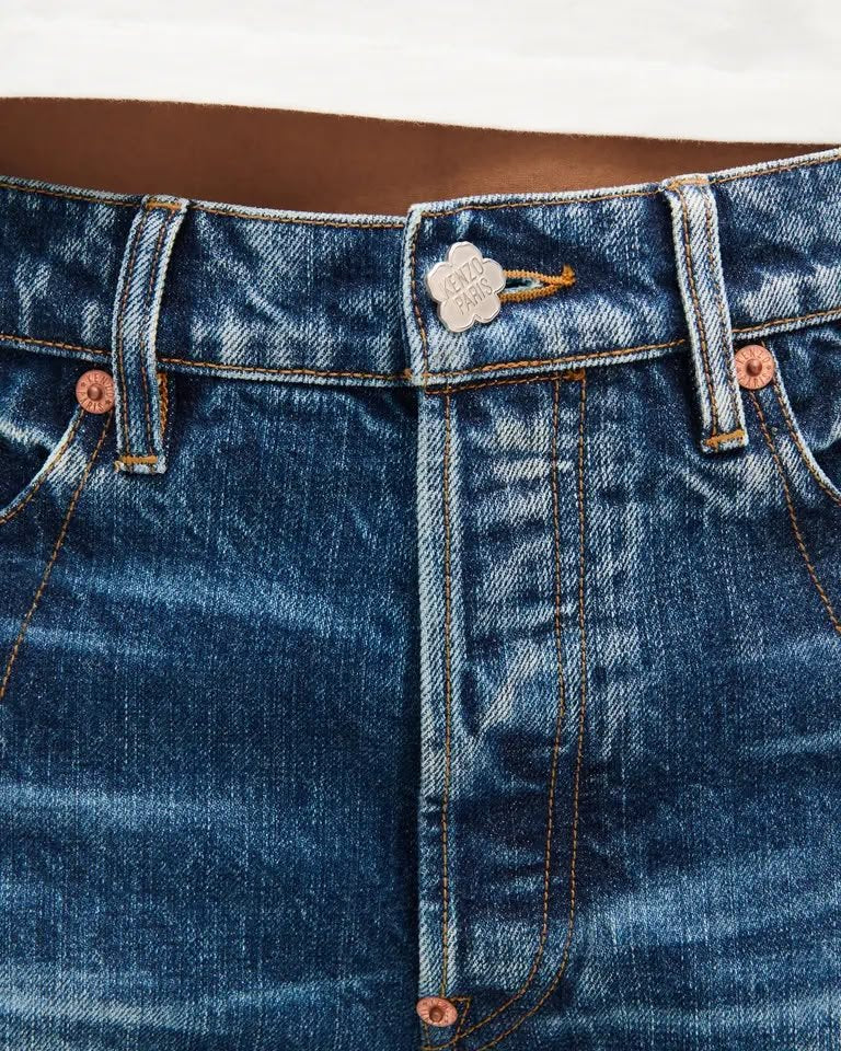 Jeans Kenzo Paris con stampa decorativa e patch logo