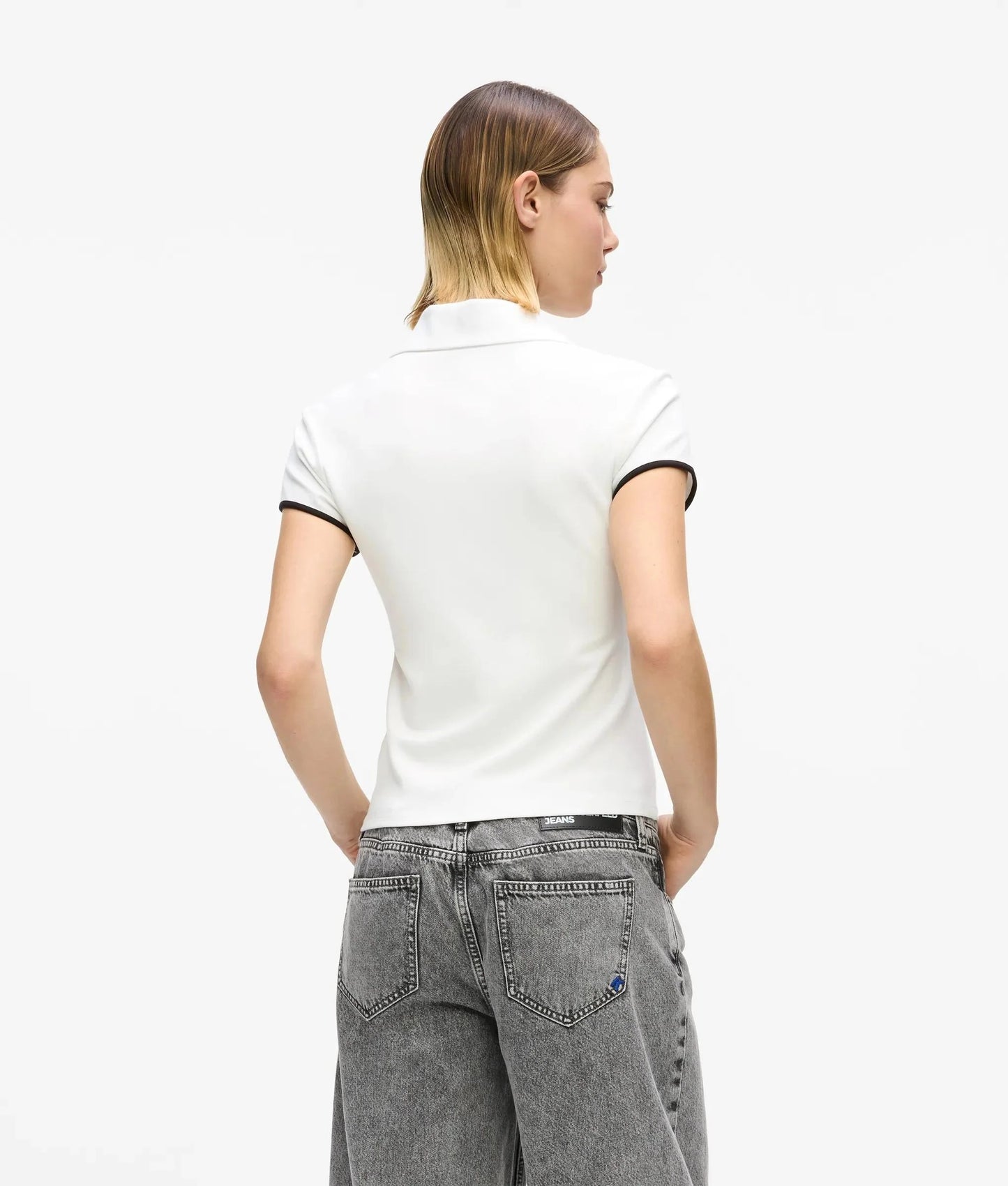 Polo Karl Lagerfeld Jeans slim con ricamo donna