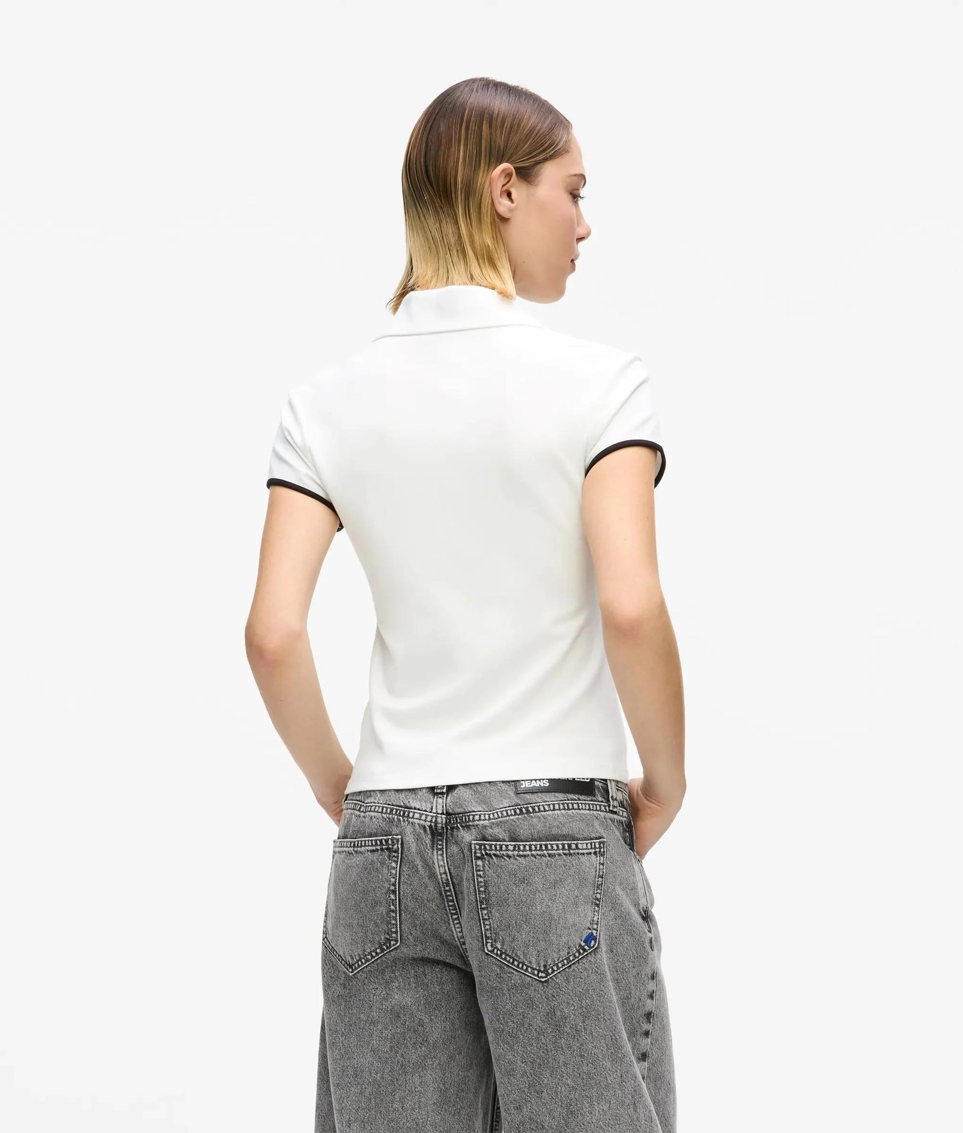 Polo Karl Lagerfeld Jeans slim con ricamo donna