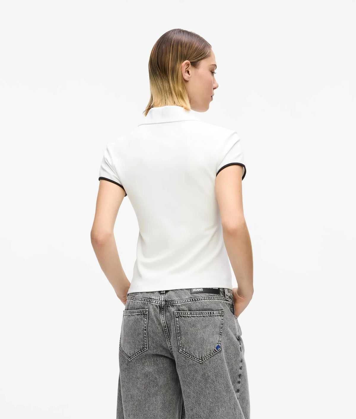 Polo Karl Lagerfeld Jeans slim con ricamo donna