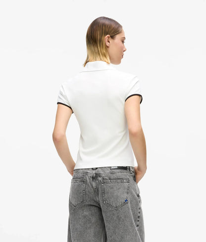 Polo Karl Lagerfeld Jeans slim con ricamo donna